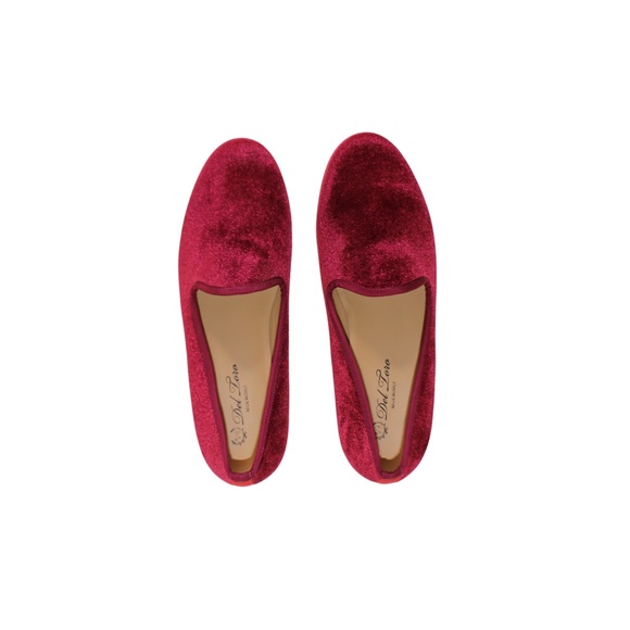Del Toro Men\'s Merlot Red Velvet Slippers, Handmade in Italy, size 10